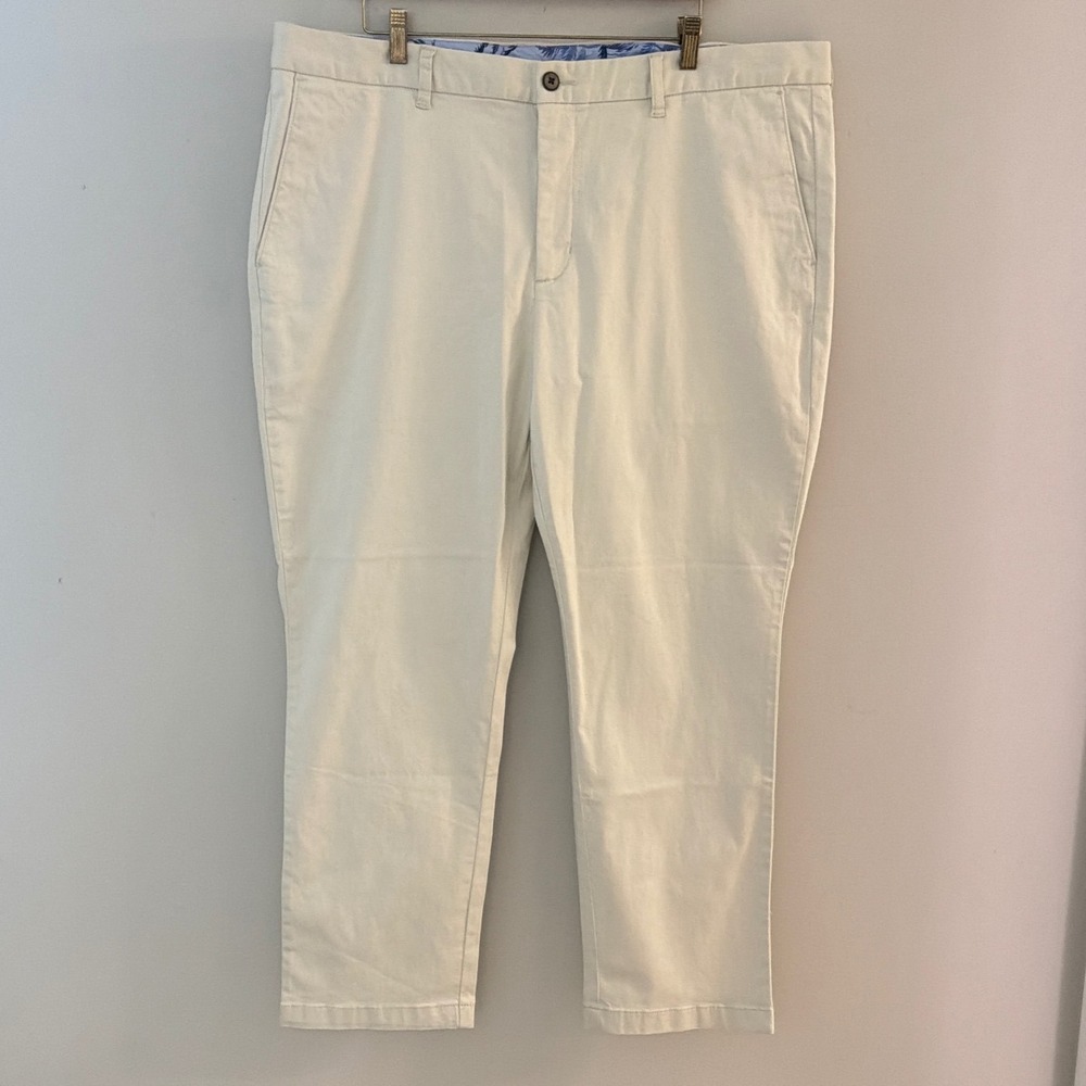 Tommy Bahama Boracay Chino Pants Mens 42x30 Bone White Cotton Tencel Stretch